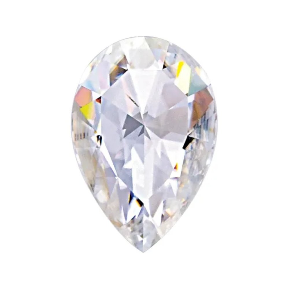 Lab-Grown 1.33ct Moissanite 9x6 mm GHI Pear Shaped Faceted Forever One Gemstone